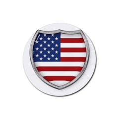 Flag Usa America American National Rubber Round Coaster (4 Pack) 