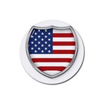 Flag Usa America American National Rubber Round Coaster (4 pack)  Front