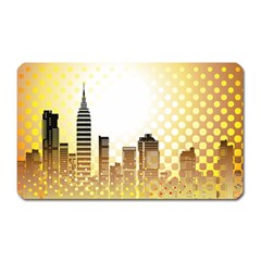 Life Urban City Scene Building Magnet (rectangular)