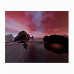 Rocks Sky Landscape Sea Wave Small Glasses Cloth