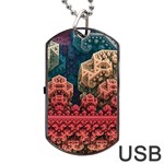Fractals 3d Graphics Designs Dog Tag USB Flash (Two Sides) Front