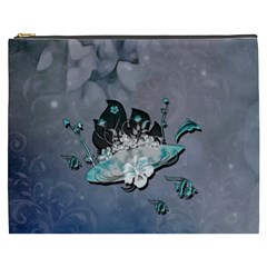 Sport, Surfboard With Flowers And Fish Cosmetic Bag (xxxl) by FantasyWorld7