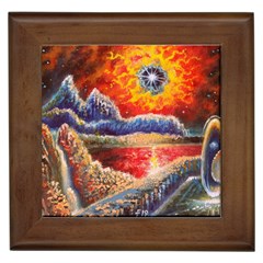 Sci Fi  Landscape Painting Framed Tile