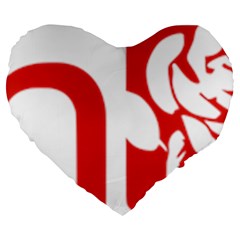 Logo Of Scottish Labour Party Large 19  Premium Flano Heart Shape Cushions by abbeyz71