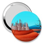 Castle Landscape Mountains Hills 3  Handbag Mirrors Front
