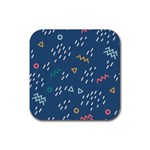 Trendy Memphis Style Seamless Pattern Colorful Geometric Seamless Pattern 80 S 90 S Styles Rubber Coaster (Square)  Front