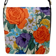 Vintage Floral Vector Seamless Pattern With Roses Flap Closure Messenger Bag (s) by Vaneshart