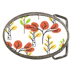 Tree Autumn Forest Landscape Belt Buckles by Mariart