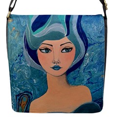Blue Girl Flap Closure Messenger Bag (s) by CKArtCreations
