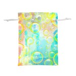 Bubbles Blue Floating Air Lightweight Drawstring Pouch (S) Back