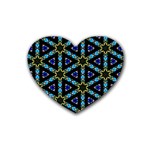 Stained Glass Pattern Church Window Rubber Coaster (Heart)  Front