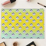 English Breakfast Yellow Pattern Mint Ombre Cosmetic Bag (XXL) Back