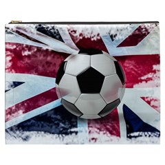 Soccer Ball With Great Britain Flag Cosmetic Bag (xxxl) by Vaneshart