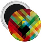Pattern Colorful Geometry Abstract Wallpaper 3  Magnets Front