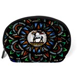 Spain Catalonia Montserrat Church  Stained Glass Accessory Pouch (Large) Back