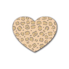 Leopard Print Rubber Coaster (heart) 
