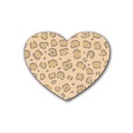 Leopard Print Rubber Coaster (Heart)  Front