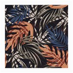 Trend Seamless Pattern With Colorful Tropical Leaves Plants Brown Background Medium Glasses Cloth (2 Sides) Front