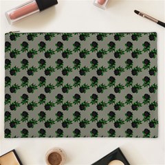 Black Rose Grey Cosmetic Bag (xxl)