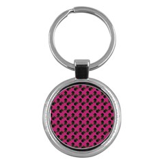 Black Rose Pink Key Chain (round) by snowwhitegirl