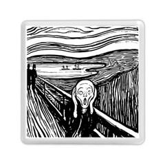 The Scream Edvard Munch 1893 Original Lithography Black And White Engraving Memory Card Reader (square) by snek