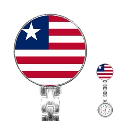 Flag Of Liberia Stainless Steel Nurses Watch