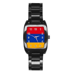 Flag Of Armenia Stainless Steel Barrel Watch