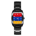 Flag Of Armenia Stainless Steel Barrel Watch Front