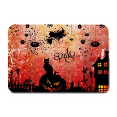 Funny Halloween Design, Cat, Pumpkin And Witch Plate Mats