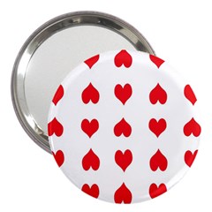 Heart Red Love Valentines Day 3  Handbag Mirrors by HermanTelo