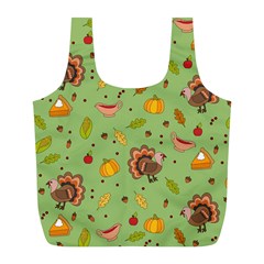 Thanksgiving Turkey Pattern Full Print Recycle Bag (l) by Valentinaart