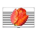 Tulip watercolor Red and black stripes Business Card Holder Front