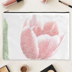 Tulip Red White Pencil Drawing Cosmetic Bag (xxxl)