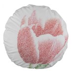 Tulip red white pencil drawing Large 18  Premium Flano Round Cushions Front