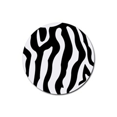 Wild Zebra Pattern Black And White Rubber Coaster (round) 