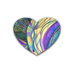 Happpy (4) Rubber Coaster (heart) 