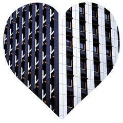 Architecture Building Pattern Wooden Puzzle Heart by Amaryn4rt