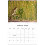 Bird Paintings Wall Calendar 11 x 8.5 (12-Months) Oct 2025