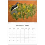 Bird Paintings Wall Calendar 11 x 8.5 (12-Months) Dec 2025