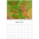 Bird Paintings Wall Calendar 11 x 8.5 (12-Months) Mar 2025