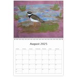 Bird Paintings Wall Calendar 11 x 8.5 (12-Months) Aug 2025