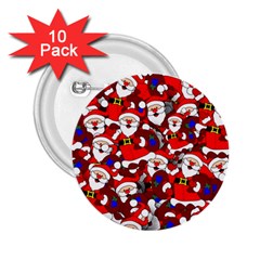 Nicholas Santa Christmas Pattern 2 25  Buttons (10 Pack)  by Wegoenart