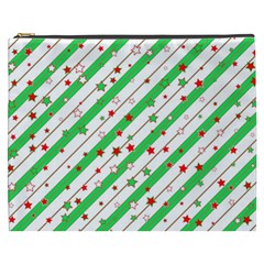 Christmas Paper Stars Pattern Texture Background Colorful Colors Seamless Copy Cosmetic Bag (xxxl) by Vaneshart