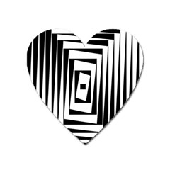 Background Black White Design Heart Magnet by Mariart