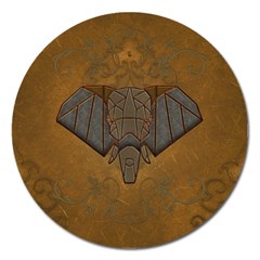 Wonderful Elephant Magnet 5  (round)