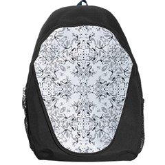 Black And White Decorative Ornate Pattern Backpack Bag by dflcprintsclothing