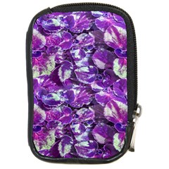 Botanical Violet Print Pattern 2 Compact Camera Leather Case by dflcprintsclothing