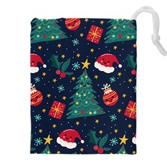 Colorful Funny Christmas Pattern Drawstring Pouch (4xl) by Vaneshart