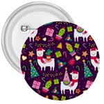 Colorful Funny Christmas Pattern 3  Buttons Front