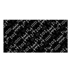Black And White Ethnic Geometric Pattern Satin Shawl